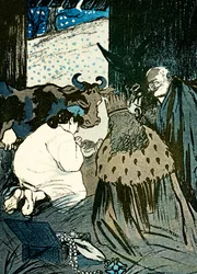 Emile Loubet und Marianne begrüßen die Weisen im Stall