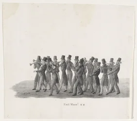 Musiker im Umzug der Leidener Studenten, 1835