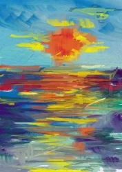 Abstraktes Sonnenuntergangsfahrzeug
