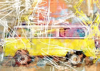 Retro-Van-Straßenkunst