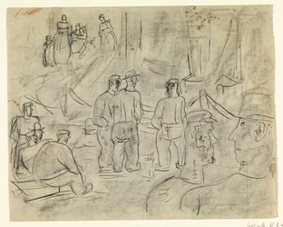 Fischer in einem Hafen