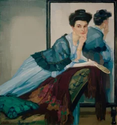 Dame in Blau