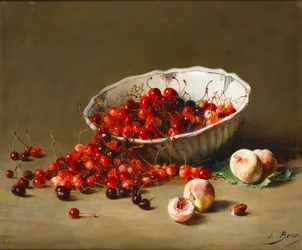 Eine Schale Kirschen, um 1900