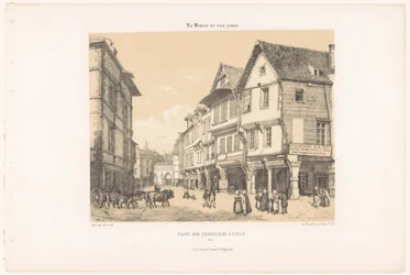Blick auf den Place des Cordeliers in Dinan (Hedendaags Frankreich)