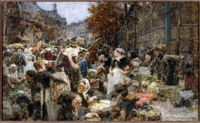 Die Versorgung der Hallen, Skizze für das Hôtel de Ville de Paris, ca. 1888–1889