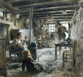 Eine Familie, Interieur Fonte (Rückkehr des Vaters) 1887