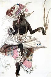 Bayadere-Kostümentwurf für Le Dieu Bleu Der Blaue Gott, 1911