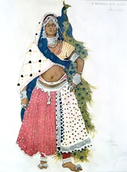 Bayadere mit Pfau, Ballettkostümentwurf, 1911