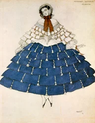 Chiarina, Kostümentwurf für das Ballett Karneval komponiert von Robert Schumann, 1919