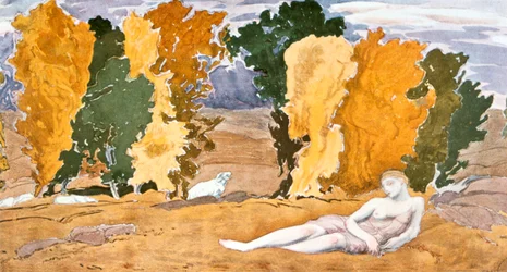 Chloe verlassen, Entwurf für eine Ballets Russes Produktion von Ravels Daphnis und Chloe, 1910-1911