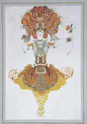 Kostümentwurf für Tamara Karsavina im Ballett Der Feuervogel von I. Strawinsky, 1909-1910