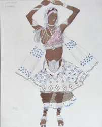 Kostümentwurf für das Ballett Blauer Gott von R. Hahn, 1912