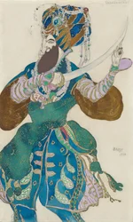 Kostümentwurf für das Ballett Scheherazade von N. Rimski-Korsakow