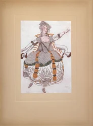 Kostümentwurf für das Ballett Dornröschen von P. Tschaikowsky, 1921