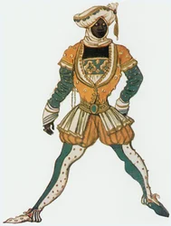 Kostümentwurf für eine Figur im Ballett "Die Legende von..."