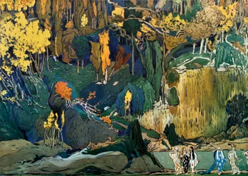 Dekor für Debussys Ballett Der Nachmittag eines Fauns, 1912