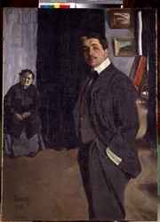 Porträt von Sergius von Dyaghilev