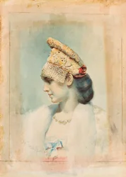 Porträt eines Mädchens mit Kokoshnik, 1890