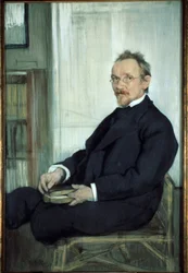 Porträt des Schriftstellers und Philosophen Wassili Wassiljewitsch Rosanow (1856-1919)