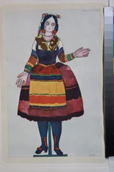 Die italienische Puppe, Kostüm für das Ballett "La Boutique Fantasque" unter der Regie von Gioachino Rossini