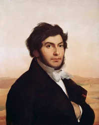 Porträt von Jean-Francois Champollion (1790-1832), französischer Ägyptologe, Entzifferer der Hieroglyphen. Gemälde von Leon Cogniet (1794-1880). Louvre Museum