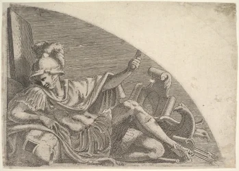 Mars sitzt zwischen Trophäen, 1540-1556