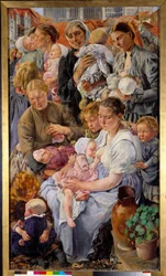 Sozialer Realismus: Die Altersstufen des Arbeiters. Rechter Teil eines Triptychons von Léon Henri Frédéric. Paris, Musée d