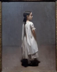 Die kleine Schwester des Künstlers im Alter von etwa 7 oder 8 Jahren