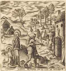 Joseph, Maria und Jesus kehren nach Nazareth zurück