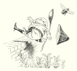 Humpty Dumpty saß auf einer Mauer