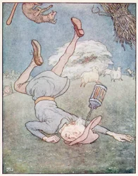Der Mann im Mond fiel herunter, aus Ein Bilderbuch mit Kinderreimen, veröffentlicht 1914