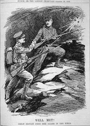 Gut getroffen! Großbritannien schließt sich ihren Verbündeten im Feld an, aus der Zeitschrift 