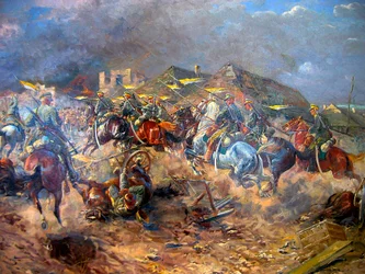 Angriff polnischer Ulanen auf Bolschewiken bei Sloutsk, 1919, 1920
