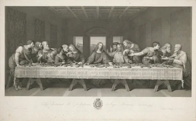 Das letzte Abendmahl, gezeichnet von Teodoro Matteini, gestochen von Raphael Morghen