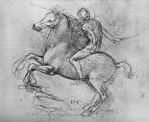 Ein Reiter, der einen gefallenen Gegner niedertrampelt, ca. 1480 1945
