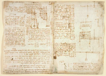 Notizen und Diagramme zur Mechanik, aus 
