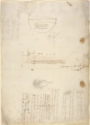 Notizen und Diagramme zur Mechanik aus dem 