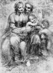 Karikatur von St. Anna mit Madonna und Kind und St. Johannes, 15. Jahrhundert