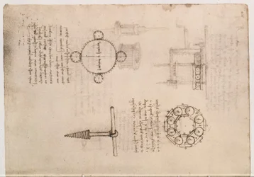 Codex Madrid I f.20, mechanische Studien