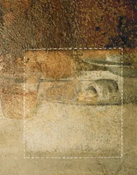 Detail aus Leonardos Abendmahl: was Spezialisten für ein Stück Brot hielten, stellte sich nach der Reinigung heraus