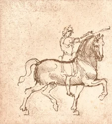 Zeichnung eines gehenden Pferdes, um 1472-um 1519, 1883