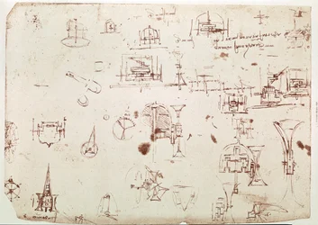 Auszug aus einem Da Vinci Manuskript über das Prinzip und den Bau eines "Bootes mit Antrieb durch Räder"