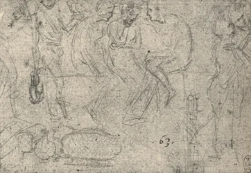 Gruppe von Figuren im Gespräch, ca. 1480, 1945