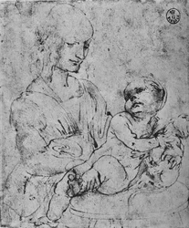 Madonna und Kind mit einer Katze, 1478-1480, 1945