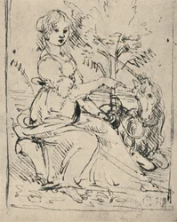 Mädchen mit einem Einhorn