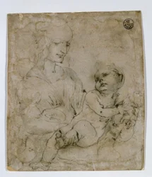Studie zur Madonna mit Katze
