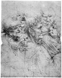 Studie von fünf grotesken Köpfen, ca. 1494, 1954