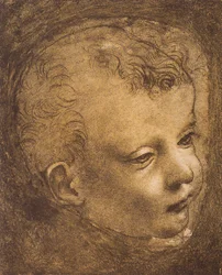 Studie des Gesichts des kleinen Johannes für die Madonna der Felsen