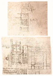 Zwei Architekturzeichnungen, um 1472-1519, 1883