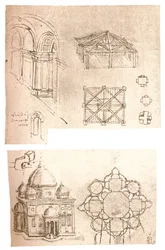 Zwei architektonische Zeichnungen, um 1472-1519, 1883
